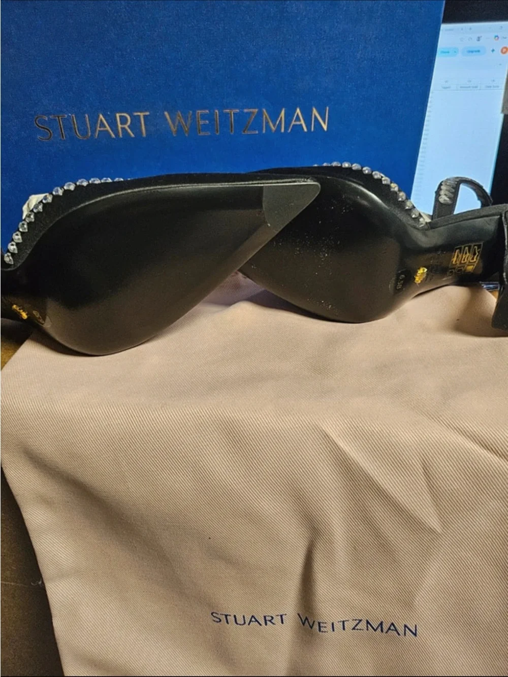 NEW Stuart Weitzman Gemcut x Curve 100 Slingback Pumps 6.5